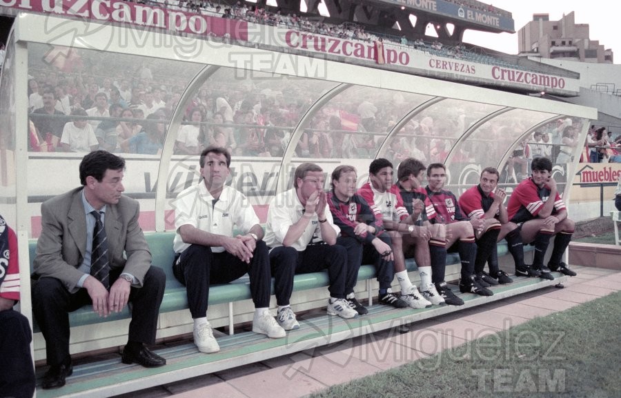 Partido oficial clasificatorio para la Eurocopa entre ESPAÑA-ARMENIA en el estadio Benito Villamarín en Sevilla. 1995
