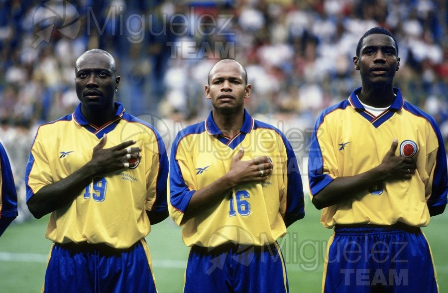 Partido Copa del Mundo Francia 1998 entre INGLATERRA-COLOMBIA en el estadio Felix Bollaert en Lens. 1998