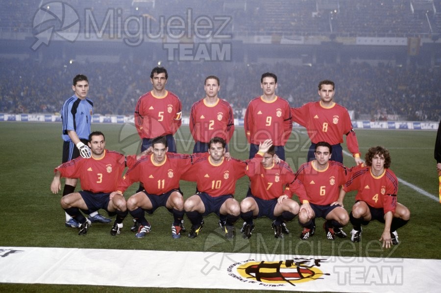 Partido amistoso Internacional entre ESPAÑA-PORTUGAL, celebrado en el Estadio Olímpico de BARCELONA. 2002