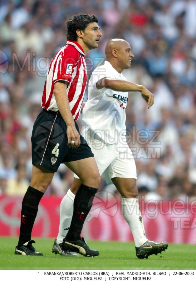 Partido de Liga 1ª División entre REAL MADRID-ATHLETIC DE BILBAO, Madrid 2003.