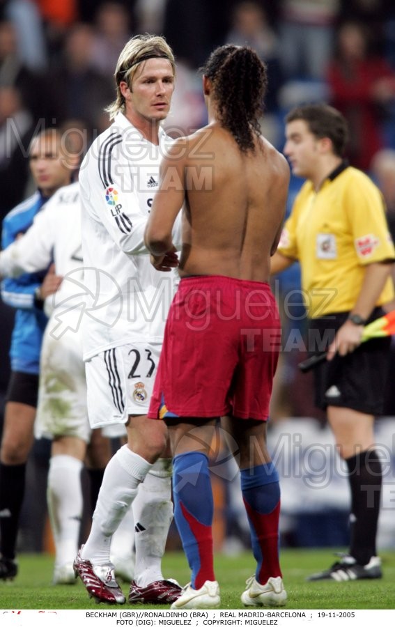 Partido de La Liga Primera División entre Real Madrid - FC Barcelona (Madrid) 2005.