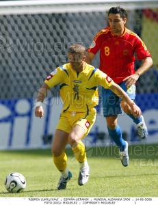 Partido de Copa del Mundo entre España - Ukrania en Leipzig (Alemania) 2006
