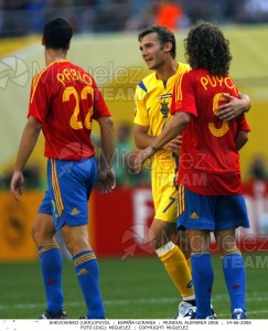 Partido de Copa del Mundo entre España - Ukrania en Leipzig (Alemania) 2006