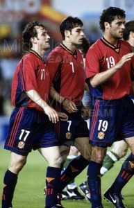 Partido de Clasificación para la Eurocopa del 2000 entre ESPAÑA-AUSTRIA en el estadio Mestalla de Valencia. 1998. 