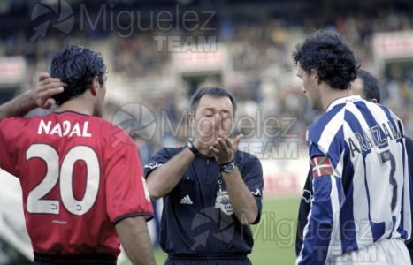 Partido de Liga 1ª División entre REAL SOCIEDAD-MALLORCA, San Sebastián 2002.