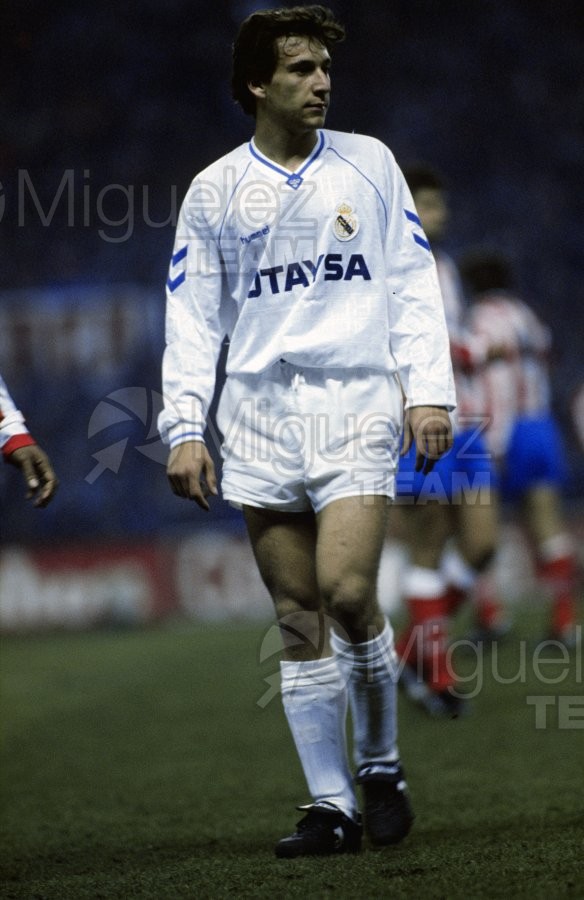 Partido de Copa del Rey entre ATLÉTICO DE MADRID-REAL MADRID en el Vicente Calderón (Madrid) 1991