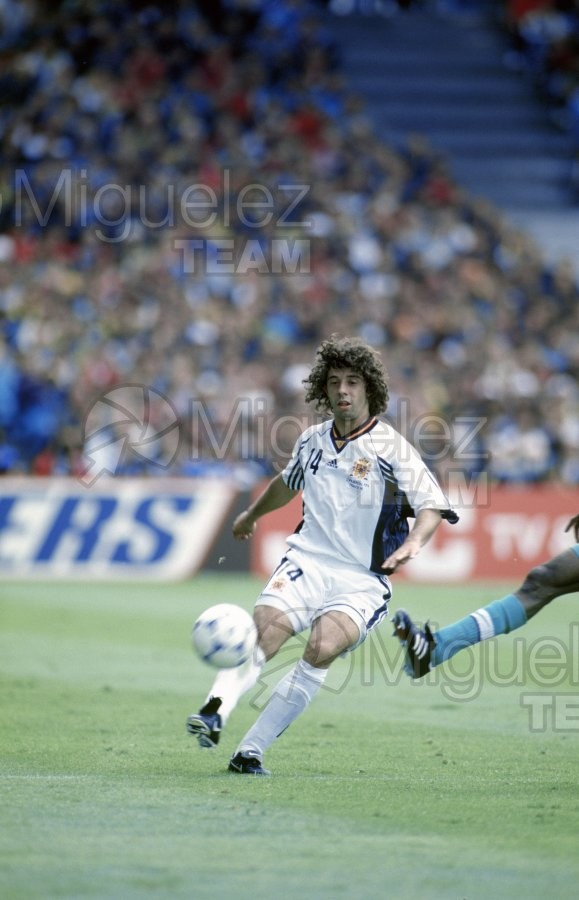 Partido de Copa del Mundo Francia 1998 entre ESPAÑA-NIGERIA (2-3) en el Estadio de la Beaujoire de Nantes. 1998