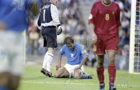 EUROCOPA-2000, celebrada en Bélgica-Paises Bajos. Partido entre ITALIA-BÉLGICA, celebrado en el estadio KING BANDONIN de Bruselas (Bélgica).