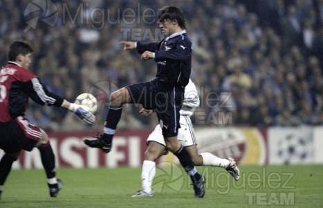 Partido Internacional de Champions League entre REAL MADRID-LAZIO en el Campo Santiago Bernabéu (Madrid). 2001