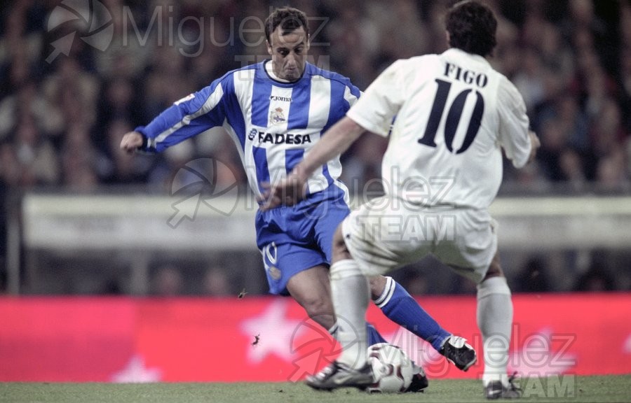 Partido de Liga 1ª División entre REAL MADRID-DEPORTIVO DE LA CORUÑA, Madrid 2003.