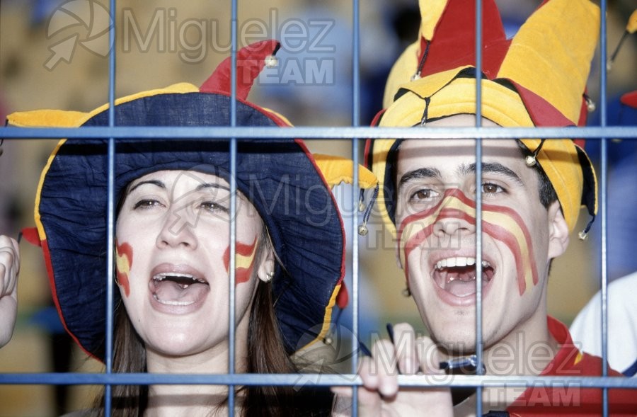 Partido Copa del Mundo Francia 1998 entre ESPAÑA-PARAGUAY en el Estadio Geolfroy-Guichard en Saint-Etienne. 1998