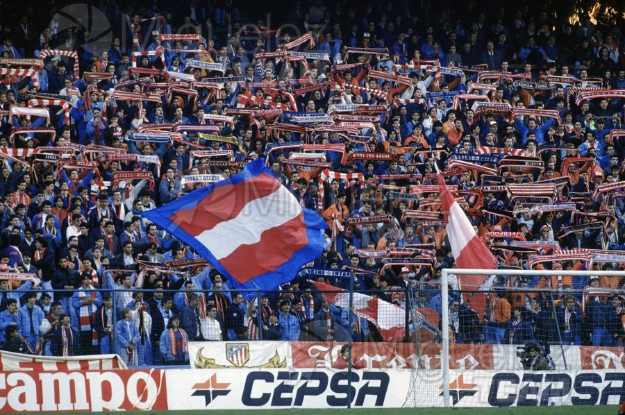 Partido de Liga, 1ª División, entre el ATLÉTICO DE MADRID-ATHLETIC DE BILBAO en el Vicente Calderón (Madrid) 1991