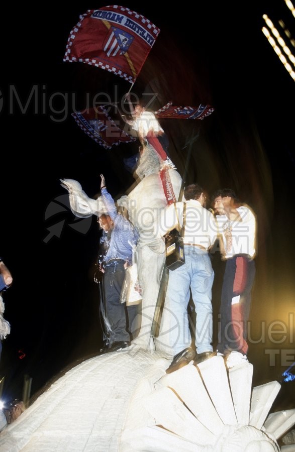 Último partido de Liga 1ª División entre ATLÉTICO DE MADRID-ALBACETE y celebración de la victoria (Madrid) 1996