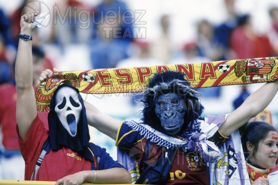 EUROCOPA-2000, celebrada en Bélgica-Paises Bajos. Partido entre ESPAÑA-FRANCIA, celebrado en el estadio Jan Breydel de Brujas (Bélgica).