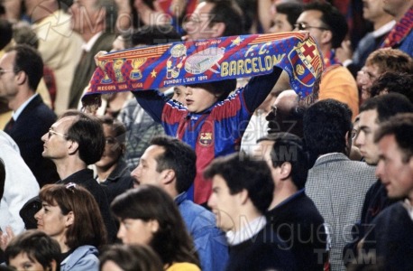 Partido de Liga 1ª División entre BARCELONA-REAL MADRID en el estadio Camp Nou de Barcelona. 1997