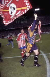 Último partido de Liga 1ª División entre ATLÉTICO DE MADRID-ALBACETE y celebración de la victoria (Madrid) 1996