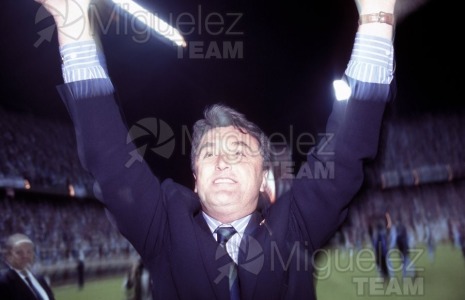 Último partido de Liga 1ª División entre ATLÉTICO DE MADRID-ALBACETE y celebración de la victoria (Madrid) 1996