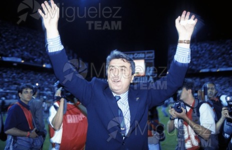 Último partido de Liga 1ª División entre ATLÉTICO DE MADRID-ALBACETE y celebración de la victoria (Madrid) 1996