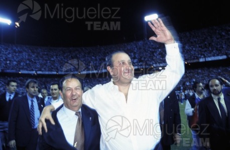 Último partido de Liga 1ª División entre ATLÉTICO DE MADRID-ALBACETE y celebración de la victoria (Madrid) 1996