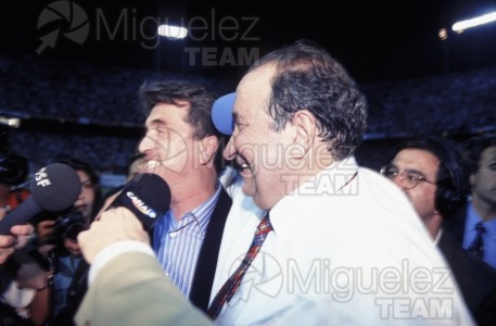 Último partido de Liga 1ª División entre ATLÉTICO DE MADRID-ALBACETE y celebración de la victoria (Madrid) 1996