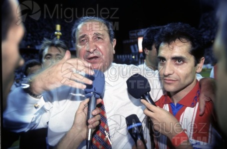 Último partido de Liga 1ª División entre ATLÉTICO DE MADRID-ALBACETE y celebración de la victoria (Madrid) 1996