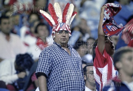 Partido COPA DE LA UEFA entre ATLÉTICO DE MADRID-LEICESTER CITY F.C. en el estadio Vicente Calderón de Madrid. 1997
