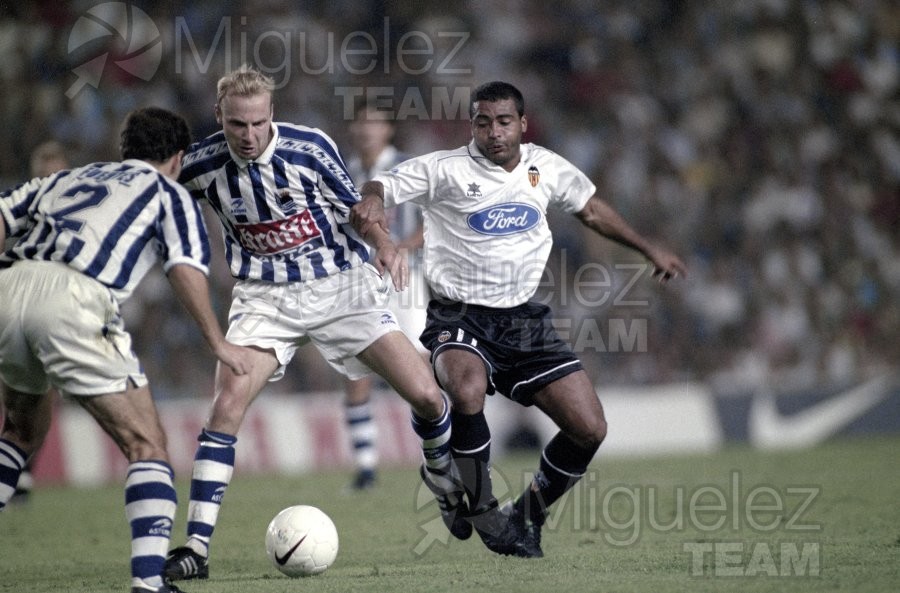 Partido del encuentro de Liga 1ª División entre VALENCIA-REAL SOCIEDAD en el estadio Mestalla de Valencia. 1996