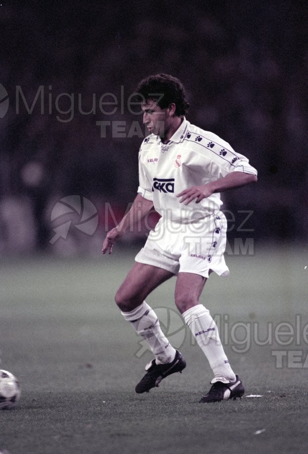 Partido de Liga 1ª División entre REAL MADRID-BARCELONA en el estadio Santiago Bernabéu de Madrid. 1995