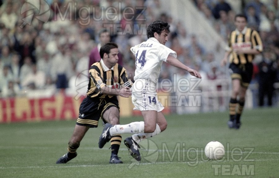 Partido de Liga 1ª División entre REAL MADRID-REAL ZARAGOZA en el estadio Santiago Bernabéu de Madrid. 1997