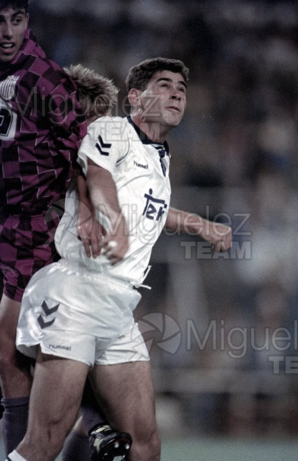 Encuentro de Copa de UEFA entre el REAL MADRID-TIMISOARA (Rumania) celebrado en el Santiago Bernabéu (Madrid) 1992
