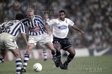 Partido del encuentro de Liga 1ª División entre VALENCIA-REAL SOCIEDAD en el estadio Mestalla de Valencia. 1996