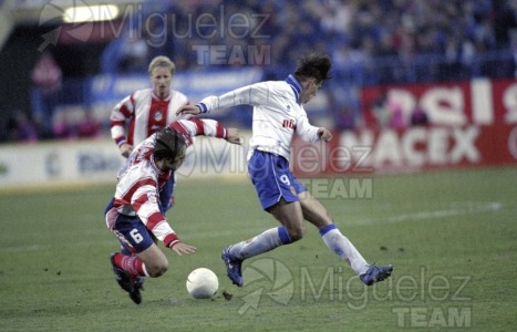 Partido de Liga 1ª División entre ATLÉTICO DE MADRID-REAL ZARAGOZA en el Vicente Calderón de Madrid. 2000