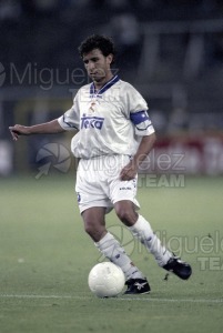 Partido amistoso entre REAL MADRID-MERIDA en el estadio Santiago Bernabéu de Madrid. 1997
