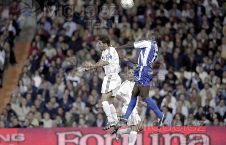 Partido de Liga 1ª División entre REAL MADRID-ESPANYOL, Madrid 2003.