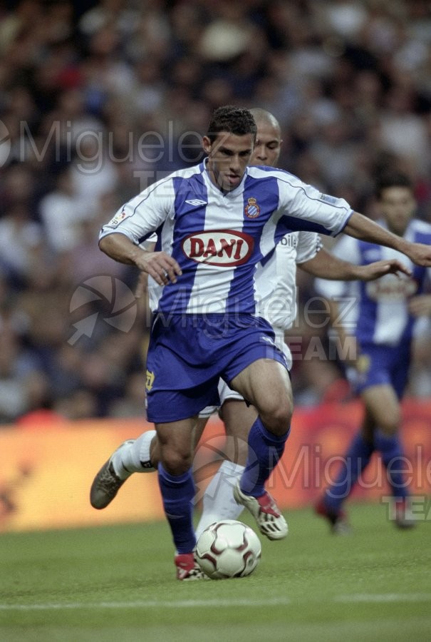 Partido de Liga 1ª División entre REAL MADRID-ESPANYOL, Madrid 2003.