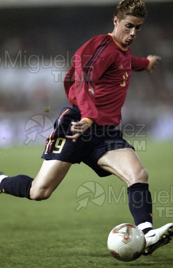 Partido Internacional de Clasificación para la Eurocopa de Portugal 2004 entre ESPAÑA-NORUEGA, Valencia 2003.