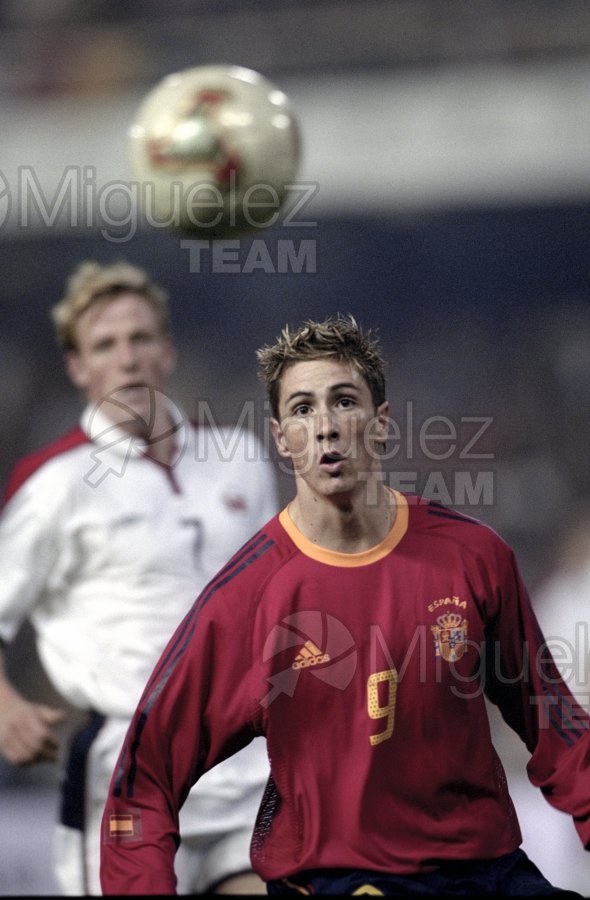 Partido Internacional de Clasificación para la Eurocopa de Portugal 2004 entre ESPAÑA-NORUEGA, Valencia 2003.