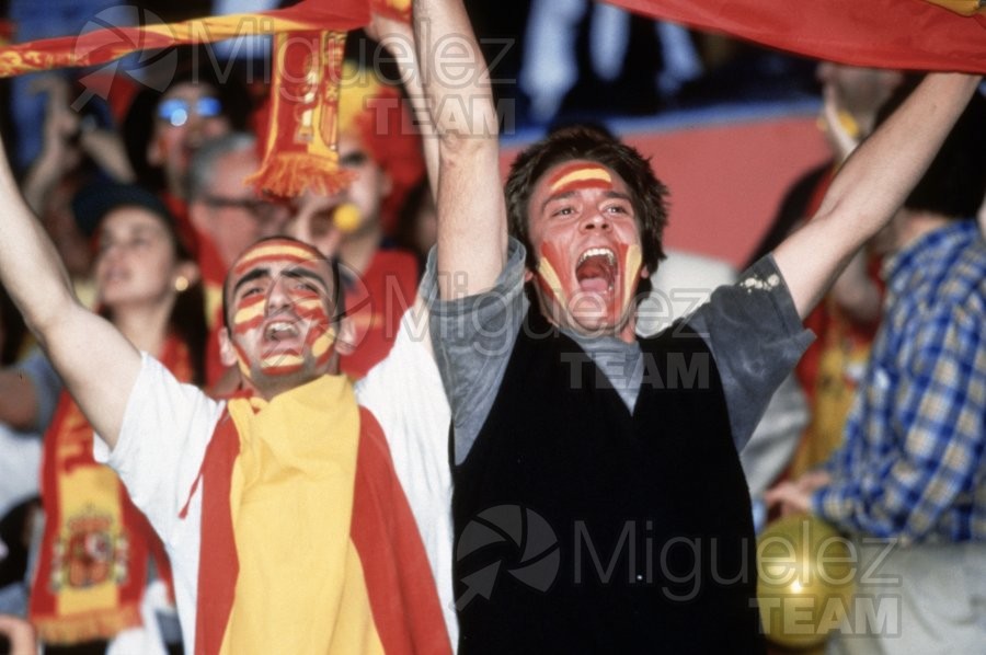 Partido 1ª Fase de la EUROCOPA-1996 entre BULGARIA-ESPAÑA en el estadio ELLAN ROAD DE LEEDS (INGLATERRRA). 1996 