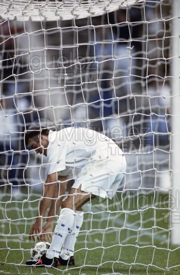 Encuentro de Liga 1ª División entre REAL MADRID-REAL VALLADOLID en el estadio Santiago Bernabéu de Madrid. 1995 
