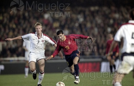 Partido Internacional de Clasificación para la Eurocopa de Portugal 2004 entre ESPAÑA-NORUEGA, Valencia 2003.