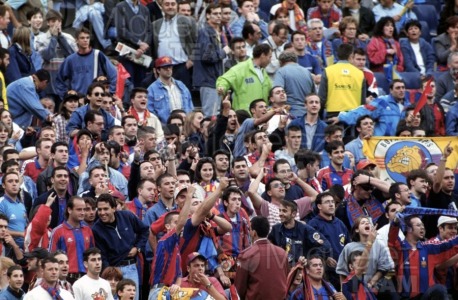 Partido de Liga 1ª División entre BARCELONA-REAL MADRID en el estadio Camp Nou de Barcelona. 1997