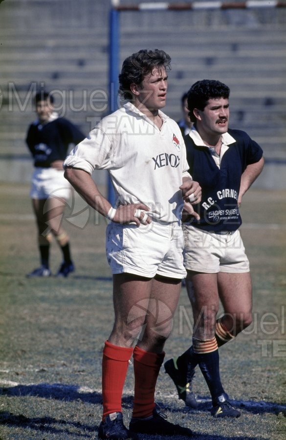 Partido de Rugby, Liga Nacional División de Honor. Equipos Arquitectura - RC Cornella (Madrid) 1988.