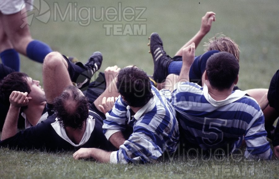 Partido de Rugby, Liga Nacional División de Honor. Equipos Cisneros - Mercabarna (Madrid) Temporada 1988-1989.