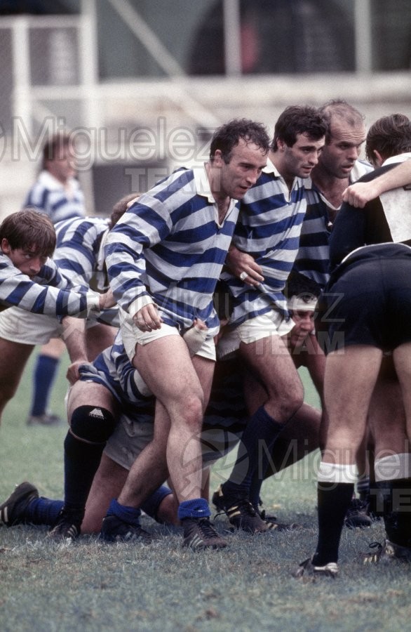 Partido de Rugby, Liga Nacional División de Honor. Equipos Cisneros - Mercabarna (Madrid) Temporada 1988-1989.