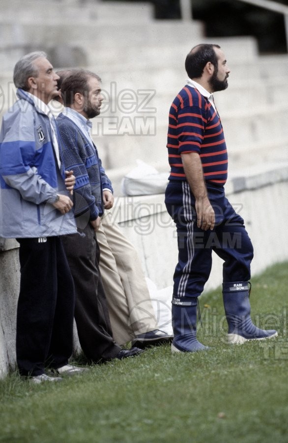 Partido de Rugby, Liga Nacional División de Honor. Equipos Cisneros - Mercabarna (Madrid) Temporada 1988-1989.