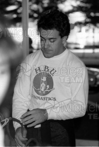 Regreso de la expedición de Gimnasia a los JJOO de Seúl-1988. Aeropuerto de Barajas (Madrid).