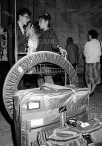 Regreso de la expedición de Gimnasia a los JJOO de Seúl-1988. Aeropuerto de Barajas (Madrid).