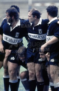 Partido de Rugby, Liga Nacional División de Honor. Equipos Cisneros - Mercabarna (Madrid) Temporada 1988-1989.