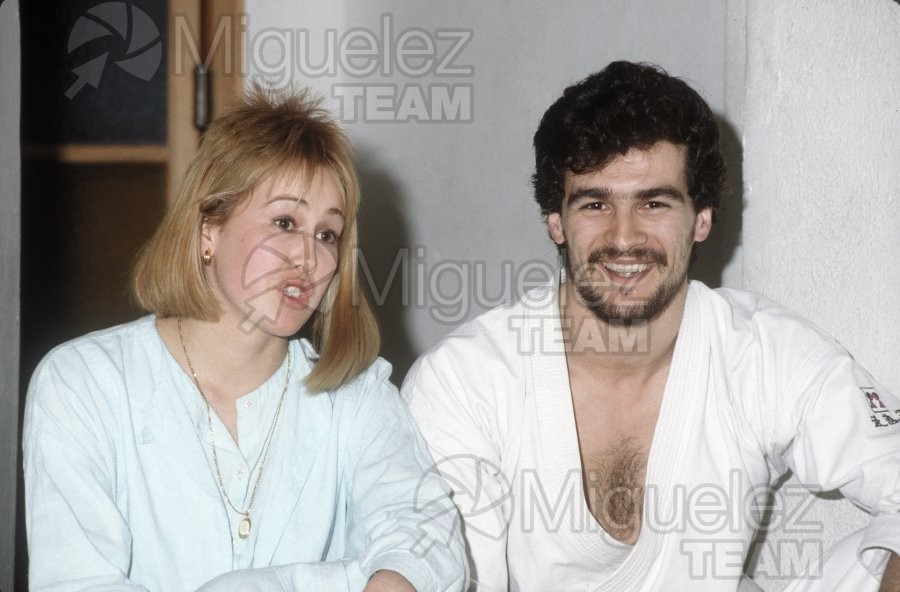 Reportaje gráfico al karateca Oscar Zazo (Madrid) 1986.