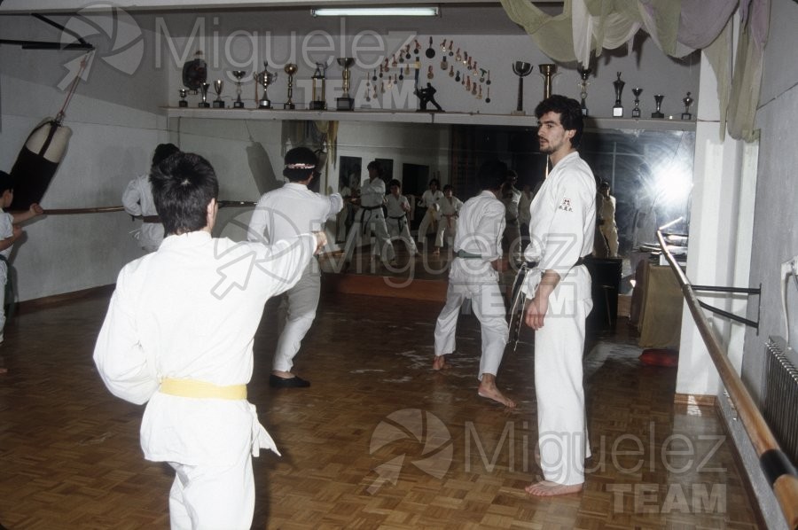 Reportaje gráfico al karateca Oscar Zazo (Madrid) 1986.